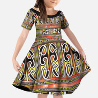 Maori Matariki Family Matching Tank Maxi Dress and Hawaiian Shirt Yellow Galaxy Aesthetic Koru Art