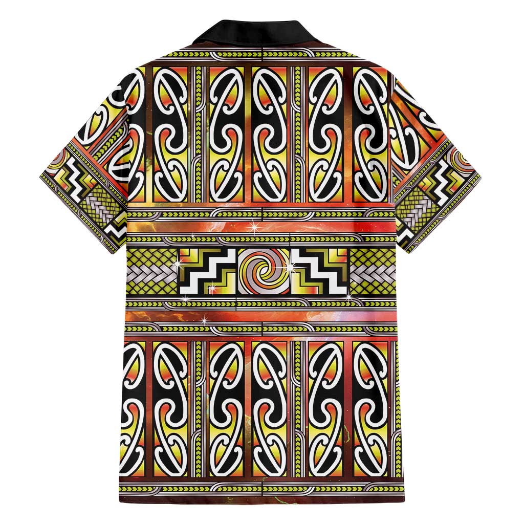 Maori Matariki Family Matching Tank Maxi Dress and Hawaiian Shirt Yellow Galaxy Aesthetic Koru Art