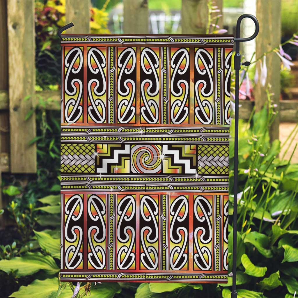 Maori Matariki Garden Flag Yellow Galaxy Aesthetic Koru Art LT01 Garden Flag Yellow - Polynesian Pride