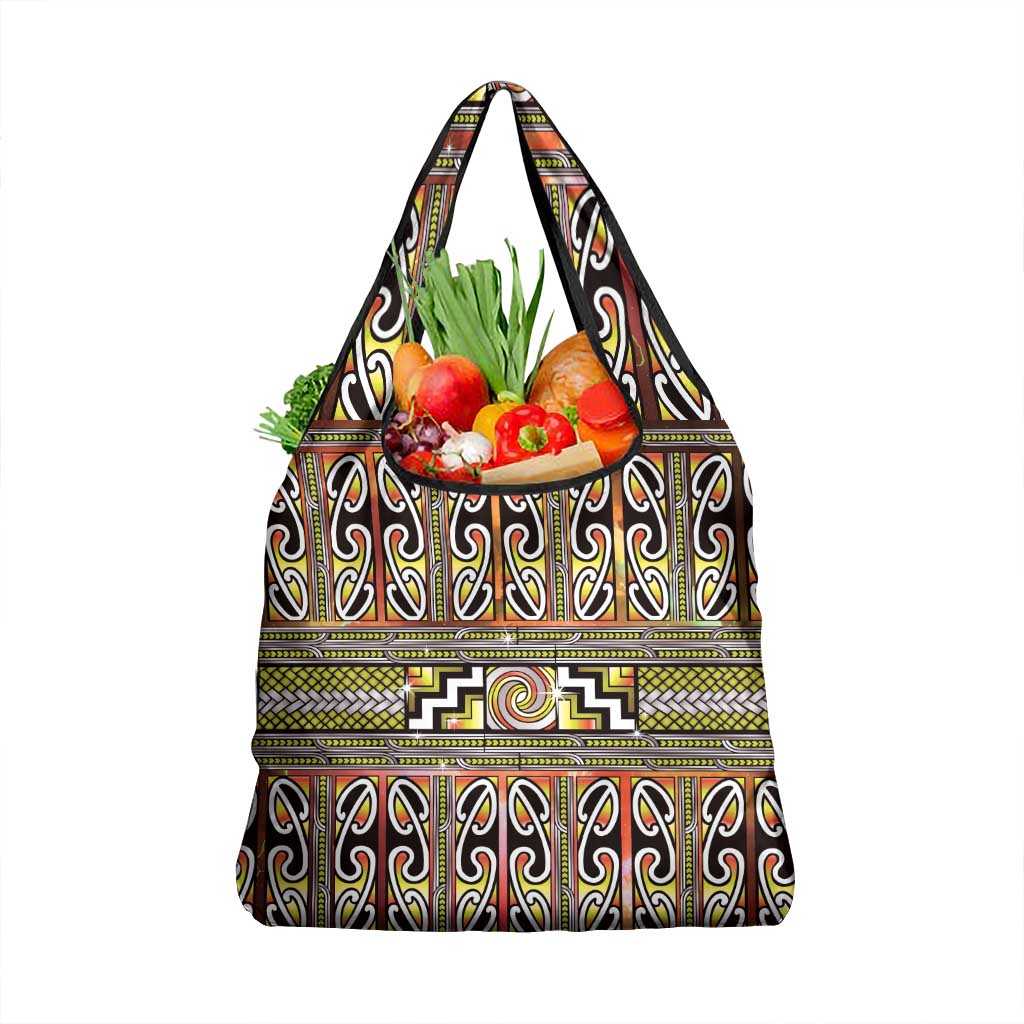 Maori Matariki Grocery Bag Yellow Galaxy Aesthetic Koru Art LT01 1-pack One Size Yellow - Polynesian Pride