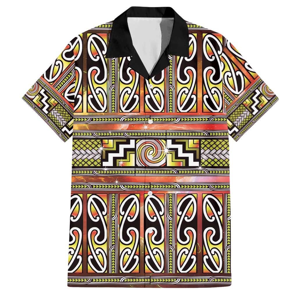 Maori Matariki Hawaiian Shirt Yellow Galaxy Aesthetic Koru Art LT01 Yellow - Polynesian Pride