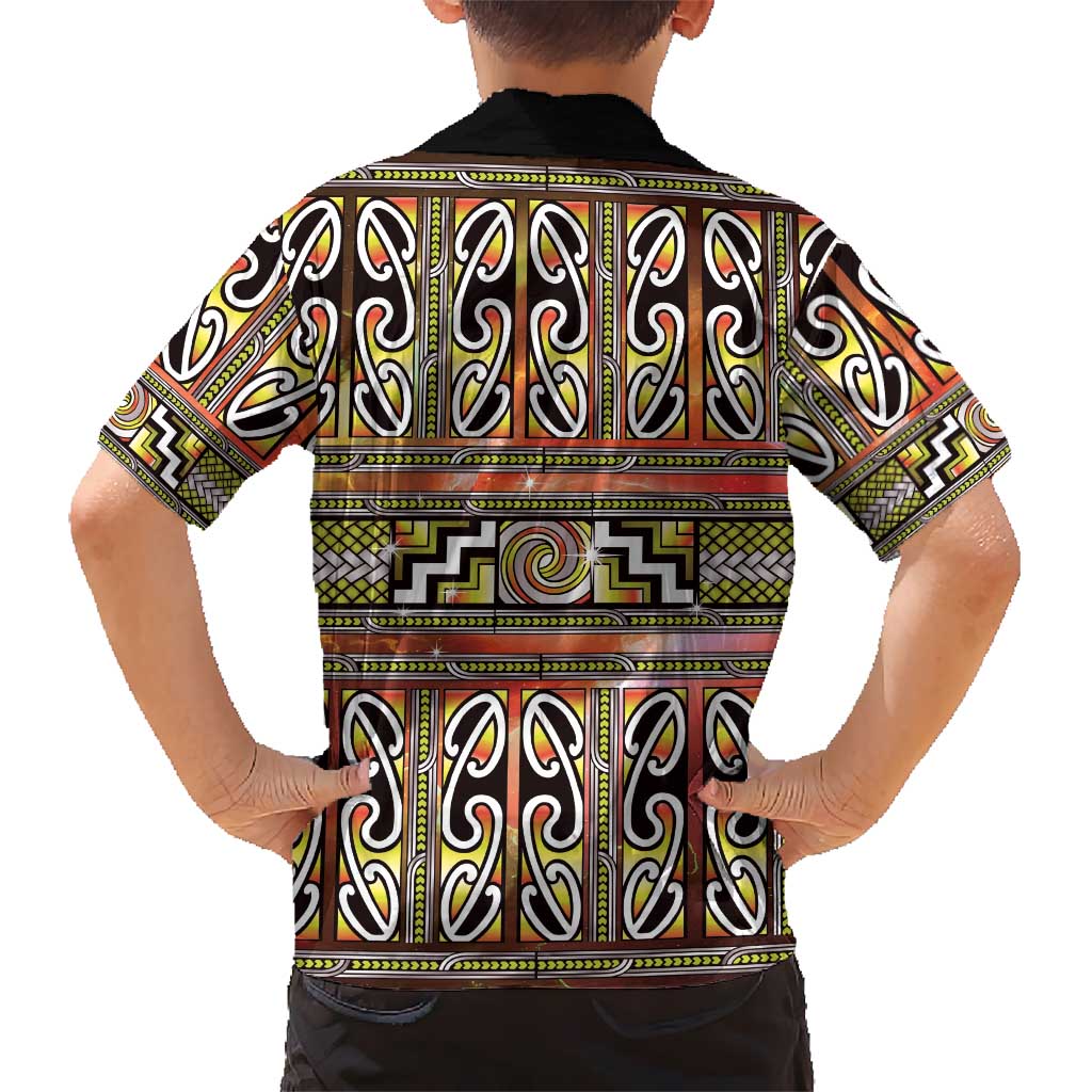 Maori Matariki Hawaiian Shirt Yellow Galaxy Aesthetic Koru Art LT01 - Polynesian Pride