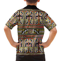 Maori Matariki Hawaiian Shirt Yellow Galaxy Aesthetic Koru Art LT01 - Polynesian Pride