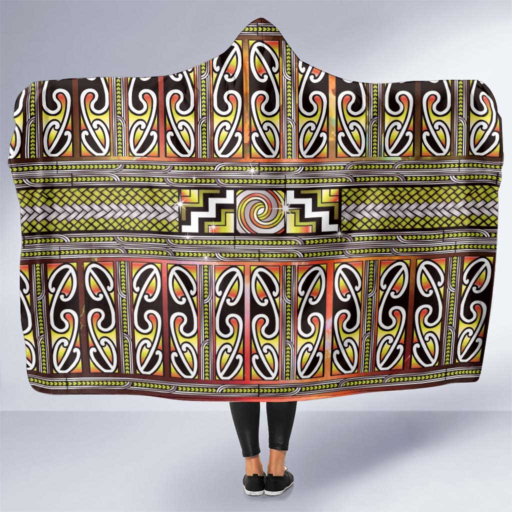Maori Matariki Hooded Blanket Yellow Galaxy Aesthetic Koru Art LT01 One Size Yellow - Polynesian Pride