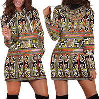 Maori Matariki Hoodie Dress Yellow Galaxy Aesthetic Koru Art LT01 - Polynesian Pride