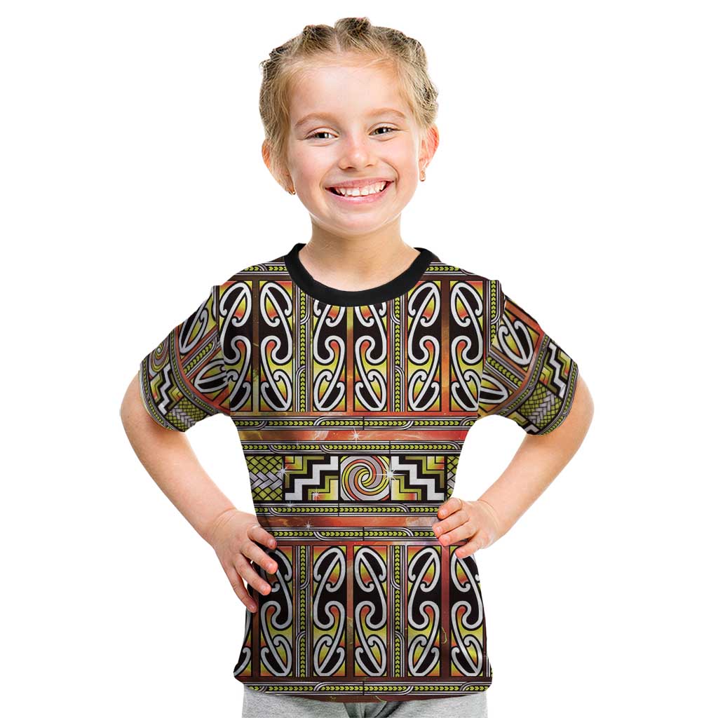 Maori Matariki Kid T Shirt Yellow Galaxy Aesthetic Koru Art LT01 Yellow - Polynesian Pride