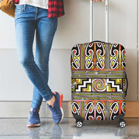 Maori Matariki Luggage Cover Yellow Galaxy Aesthetic Koru Art LT01 - Polynesian Pride