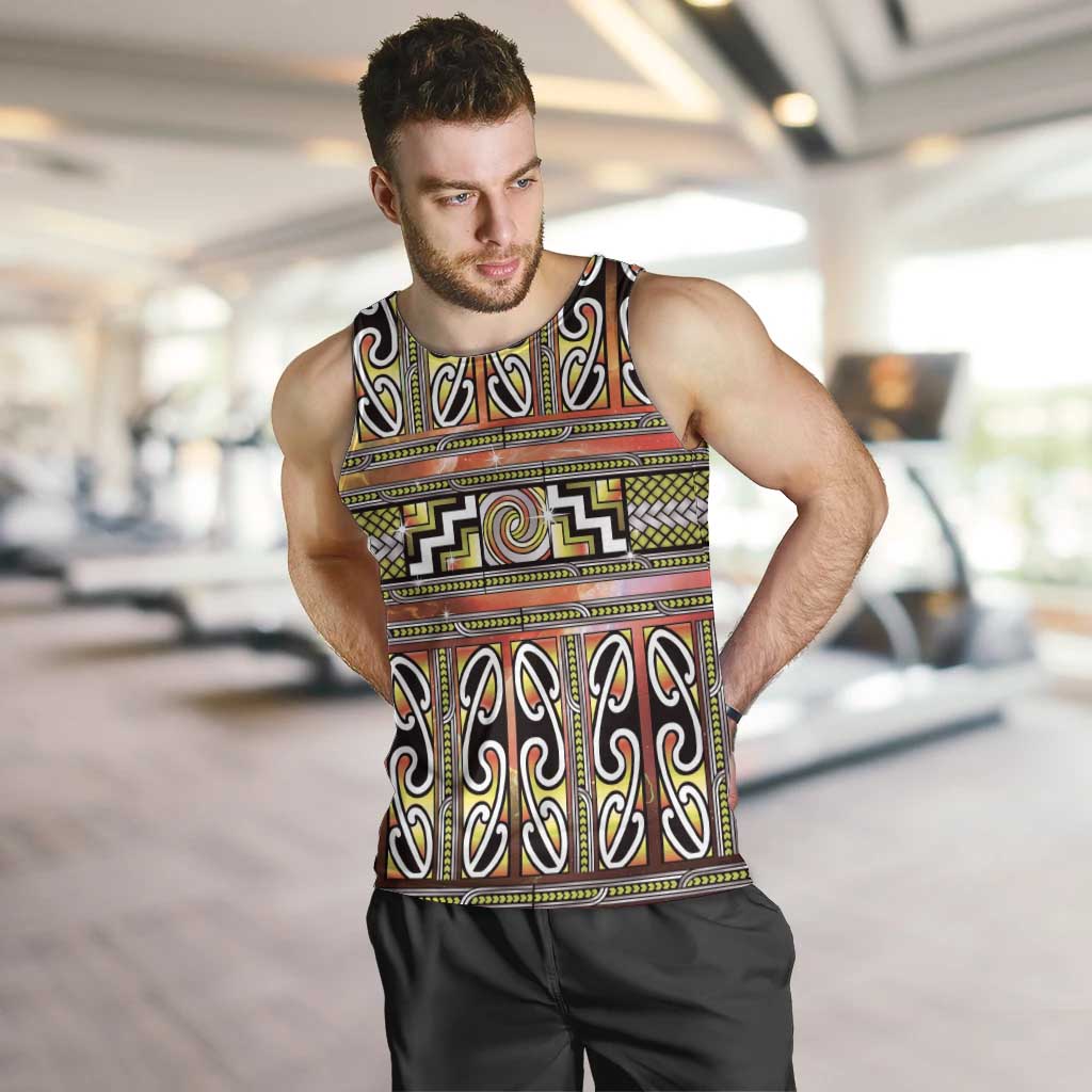 Maori Matariki Men Tank Top Yellow Galaxy Aesthetic Koru Art LT01 Yellow - Polynesian Pride