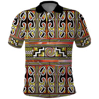 Maori Matariki Polo Shirt Yellow Galaxy Aesthetic Koru Art