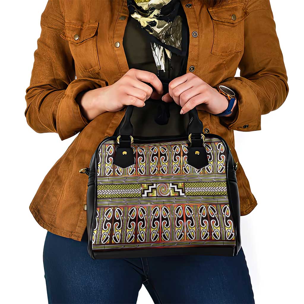 Maori Matariki Shoulder Handbag Yellow Galaxy Aesthetic Koru Art LT01 - Polynesian Pride