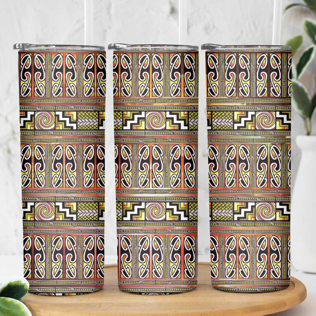Maori Matariki Skinny Tumbler Yellow Galaxy Aesthetic Koru Art LT01 - Polynesian Pride
