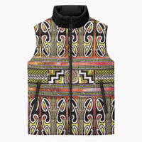 Maori Matariki Sleeveless Puffer Jacket Yellow Galaxy Aesthetic Koru Art LT01 Unisex Yellow - Polynesian Pride