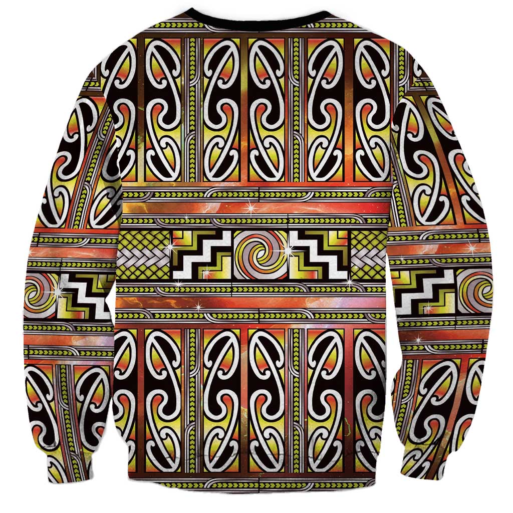 Maori Matariki Sweatshirt Yellow Galaxy Aesthetic Koru Art