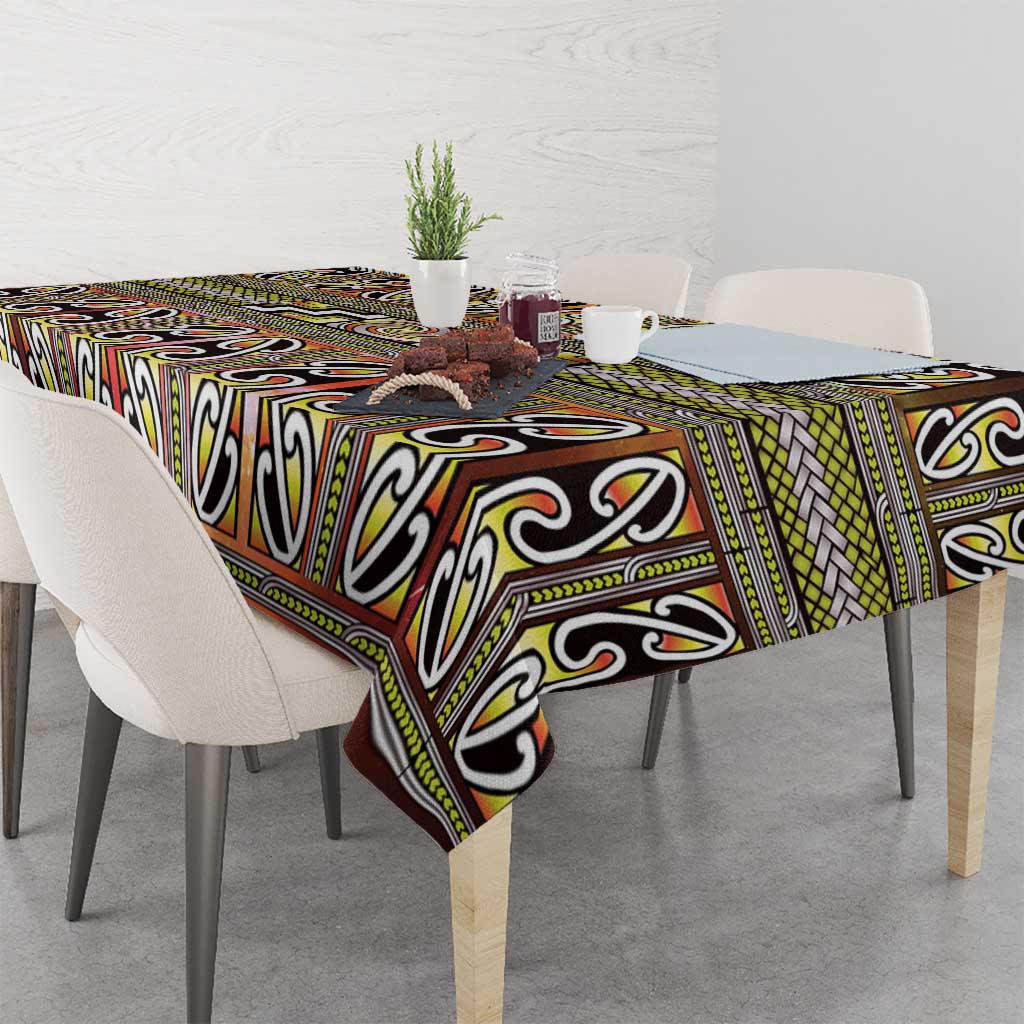 Maori Matariki Tablecloth Yellow Galaxy Aesthetic Koru Art LT01 - Polynesian Pride