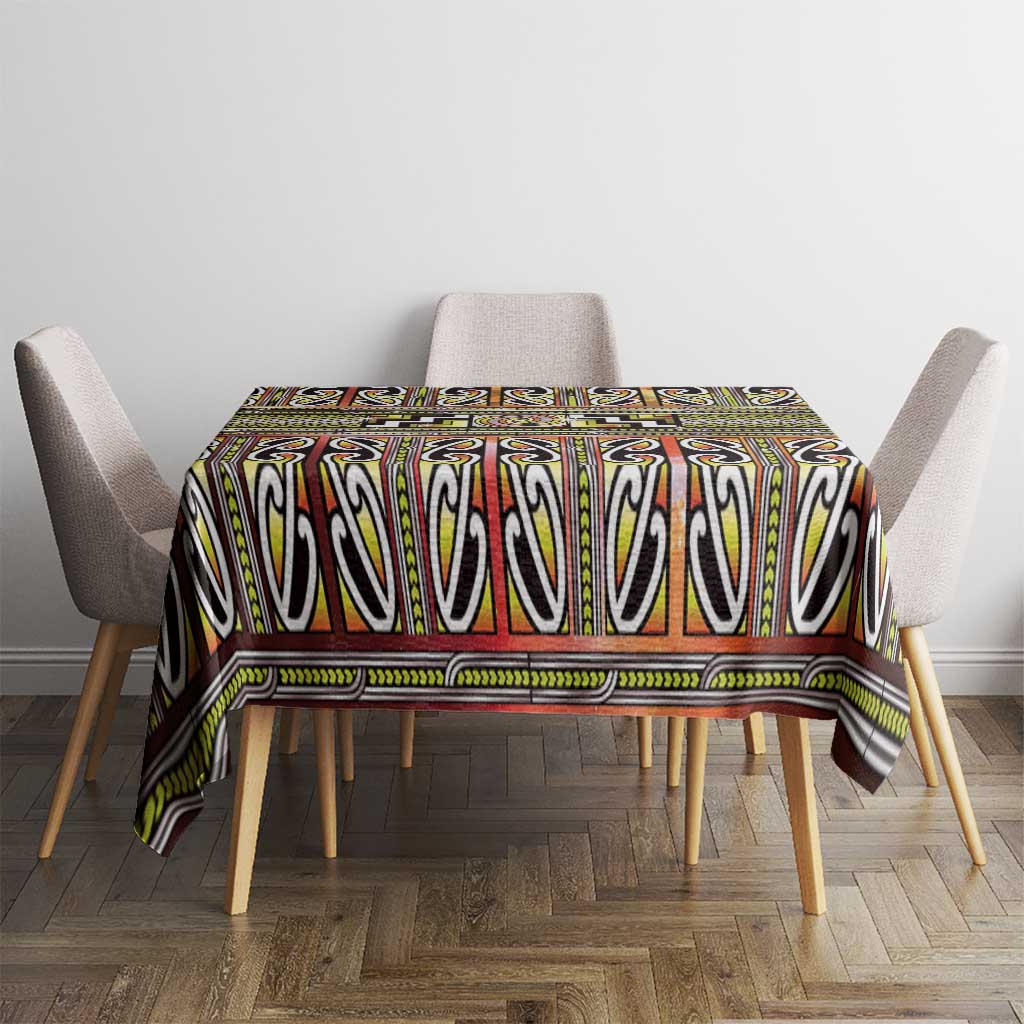 Maori Matariki Tablecloth Yellow Galaxy Aesthetic Koru Art LT01 - Polynesian Pride