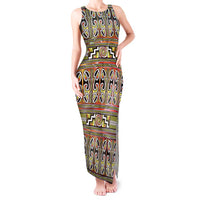 Maori Matariki Tank Maxi Dress Yellow Galaxy Aesthetic Koru Art LT01 Women Yellow - Polynesian Pride
