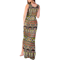 Maori Matariki Tank Maxi Dress Yellow Galaxy Aesthetic Koru Art LT01 - Polynesian Pride