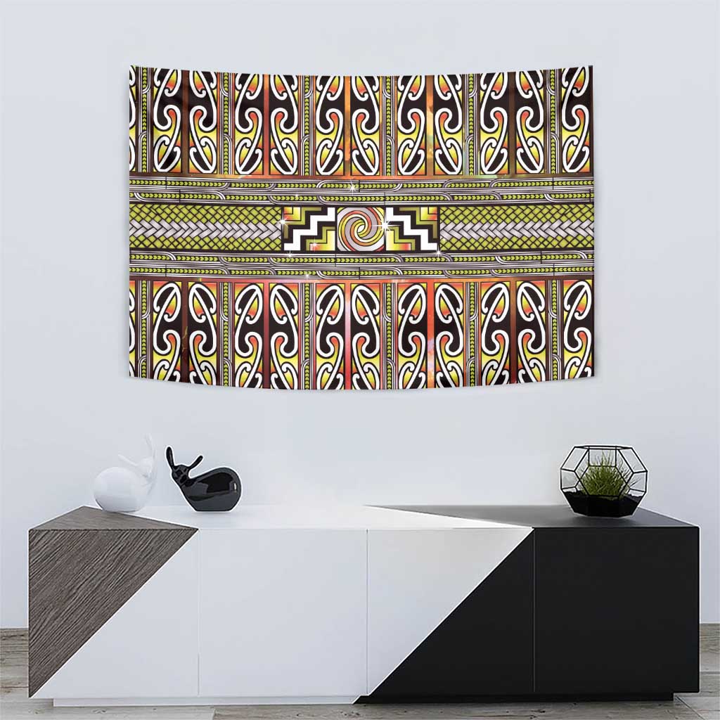 Maori Matariki Tapestry Yellow Galaxy Aesthetic Koru Art LT01 - Polynesian Pride
