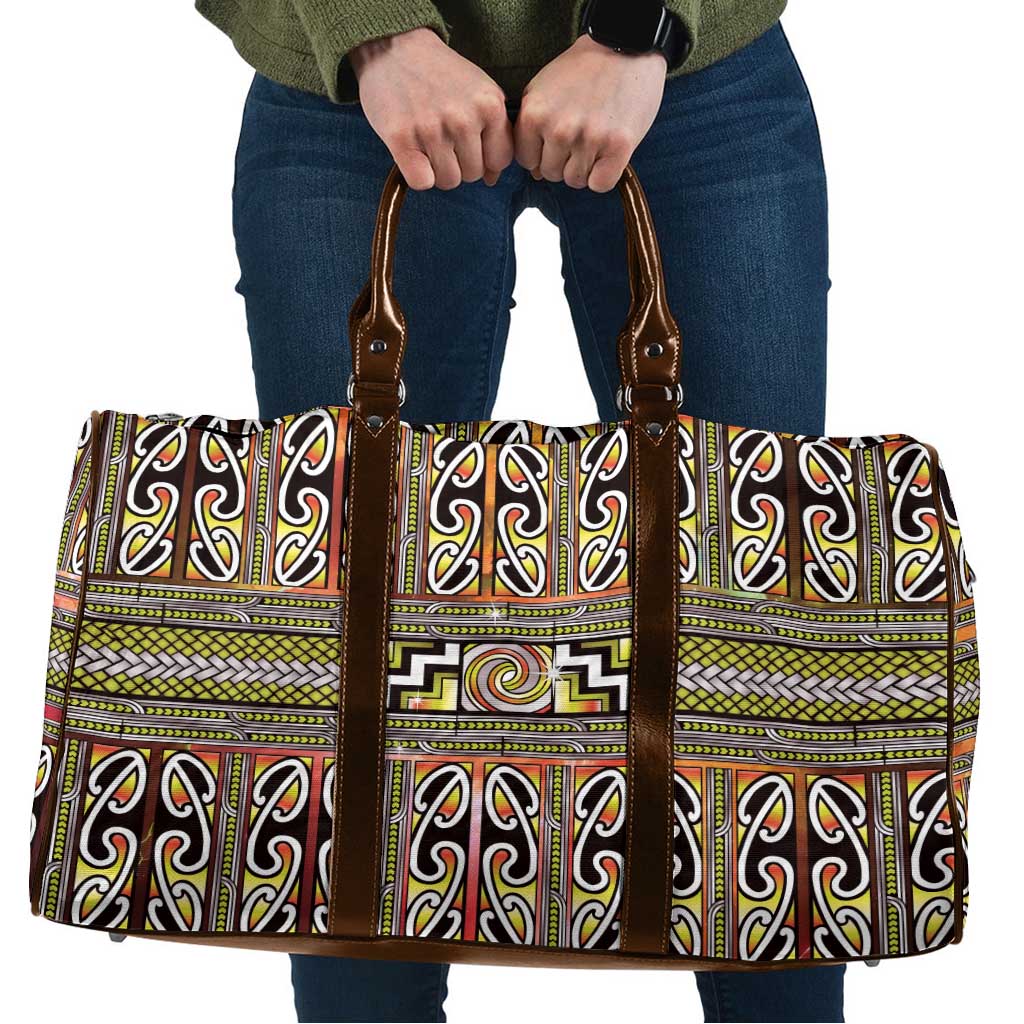Maori Matariki Travel Bag Yellow Galaxy Aesthetic Koru Art LT01 Yellow - Polynesian Pride