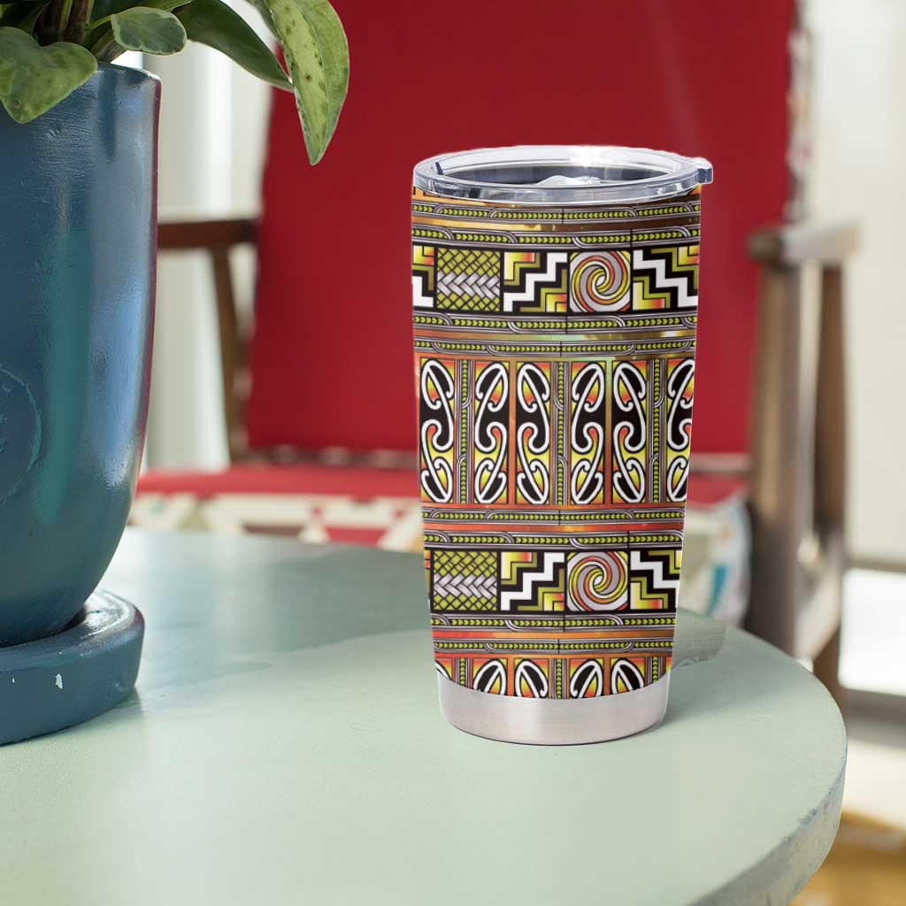 Maori Matariki Tumbler Cup Yellow Galaxy Aesthetic Koru Art LT01 - Polynesian Pride