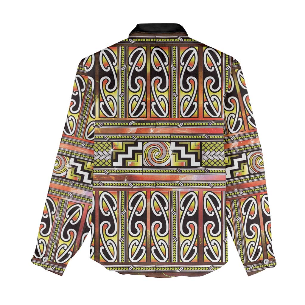 Maori Matariki Women Casual Shirt Yellow Galaxy Aesthetic Koru Art LT01 - Polynesian Pride