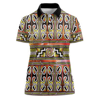 Maori Matariki Women Polo Shirt Yellow Galaxy Aesthetic Koru Art LT01 Female Yellow - Polynesian Pride