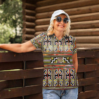 Maori Matariki Women Polo Shirt Yellow Galaxy Aesthetic Koru Art LT01 - Polynesian Pride