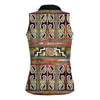 Maori Matariki Women Sleeveless Polo Shirt Yellow Galaxy Aesthetic Koru Art LT01 - Polynesian Pride