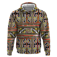 Maori Matariki Zip Hoodie Yellow Galaxy Aesthetic Koru Art LT01 Pullover Hoodie Yellow - Polynesian Pride