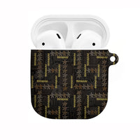 Hawaii Brown Plumeria Lei Black AirPods Case Frangipani Floral Heritage Art LT01 Black - Polynesian Pride