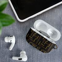 Hawaii Brown Plumeria Lei Black AirPods Case Frangipani Floral Heritage Art LT01 - Polynesian Pride