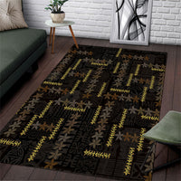 Hawaii Brown Plumeria Lei Black Area Rug Frangipani Floral Heritage Art LT01 Black - Polynesian Pride