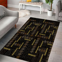 Hawaii Brown Plumeria Lei Black Area Rug Frangipani Floral Heritage Art LT01 - Polynesian Pride