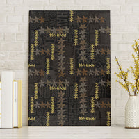 Hawaii Brown Plumeria Lei Black Canvas Wall Art Frangipani Floral Heritage Art LT01 Without Frame Black - Polynesian Pride