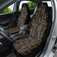 Hawaii Brown Plumeria Lei Black Car Seat Cover Frangipani Floral Heritage Art