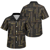 Hawaii Brown Plumeria Lei Black Family Matching Short Sleeve Bodycon Dress and Hawaiian Shirt Frangipani Floral Heritage Art LT01 Son's Shirt Black - Polynesian Pride