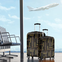 Hawaii Brown Plumeria Lei Black Luggage Cover Frangipani Floral Heritage Art
