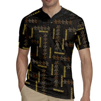 Hawaii Brown Plumeria Lei Black Rugby Jersey Frangipani Floral Heritage Art LT01 - Polynesian Pride