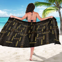 Hawaii Brown Plumeria Lei Black Sarong Frangipani Floral Heritage Art LT01 - Polynesian Pride