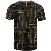 Hawaii Brown Plumeria Lei Black T Shirt Frangipani Floral Heritage Art LT01 - Polynesian Pride