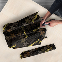 Hawaii Brown Plumeria Lei Black Umbrella Frangipani Floral Heritage Art