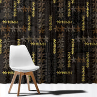 Hawaii Brown Plumeria Lei Black Window Curtain Frangipani Floral Heritage Art LT01 - Polynesian Pride