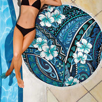 Polynesian Hibiscus Tropical Blue Floral Beach Blanket Tribal Pattern LT01 - Polynesian Pride