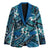 Polynesian Hibiscus Tropical Blue Floral Blazer Tribal Pattern - Polynesian Pride