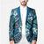 Polynesian Hibiscus Tropical Blue Floral Blazer Tribal Pattern - Polynesian Pride