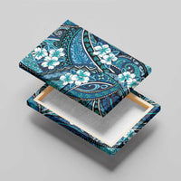 Polynesian Hibiscus Tropical Blue Floral Canvas Wall Art Tribal Pattern LT01 - Polynesian Pride