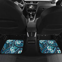 Polynesian Hibiscus Tropical Blue Floral Car Mats Tribal Pattern LT01 Set 2pcs - Back Blue - Polynesian Pride
