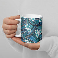Polynesian Hibiscus Tropical Blue Floral Ceramic Mug Tribal Pattern LT01 - Polynesian Pride