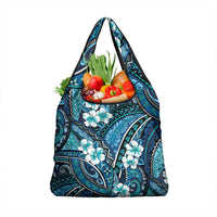 Polynesian Hibiscus Tropical Blue Floral Grocery Bag Tribal Pattern LT01 1-pack One Size Blue - Polynesian Pride