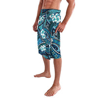 Polynesian Hibiscus Tropical Blue Floral Lavalava Tribal Pattern - Polynesian Pride